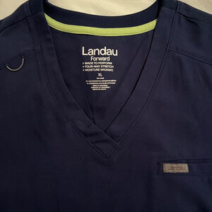 Women's Landau Scrubs Top XL Navy